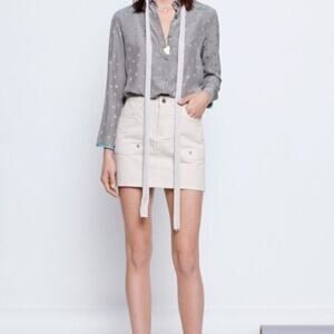 Zadig & Voltaire Khaki Jivron Cotton Mini Skirt Sz 36